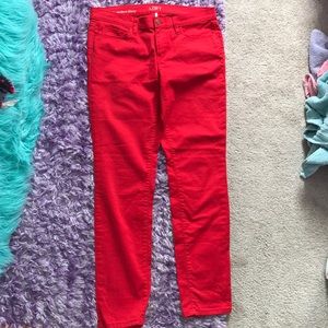 Ann Taylor (LOFT) Red Skinny Jeans